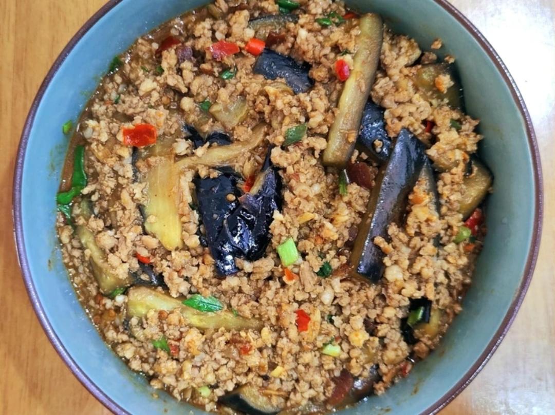 红烧肉沫茄子