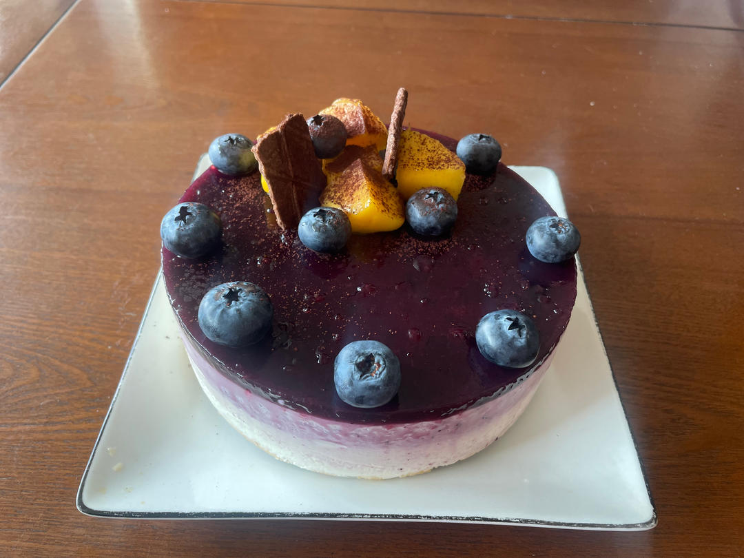 免烤零失败|渐变蓝莓🫐芝士慕斯蛋糕🍰