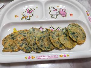 宝宝辅食——菠菜猪肝鸡蛋饼的做法 步骤8