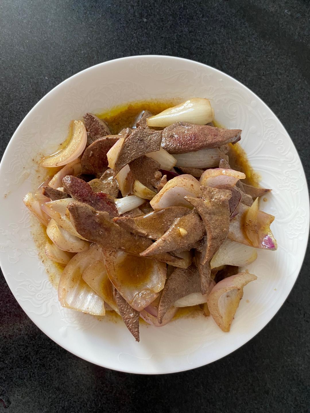 快手炒肝尖的做法