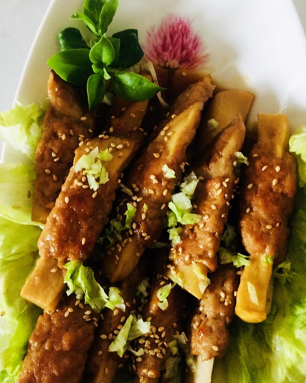 杏鲍菇酿肉卷