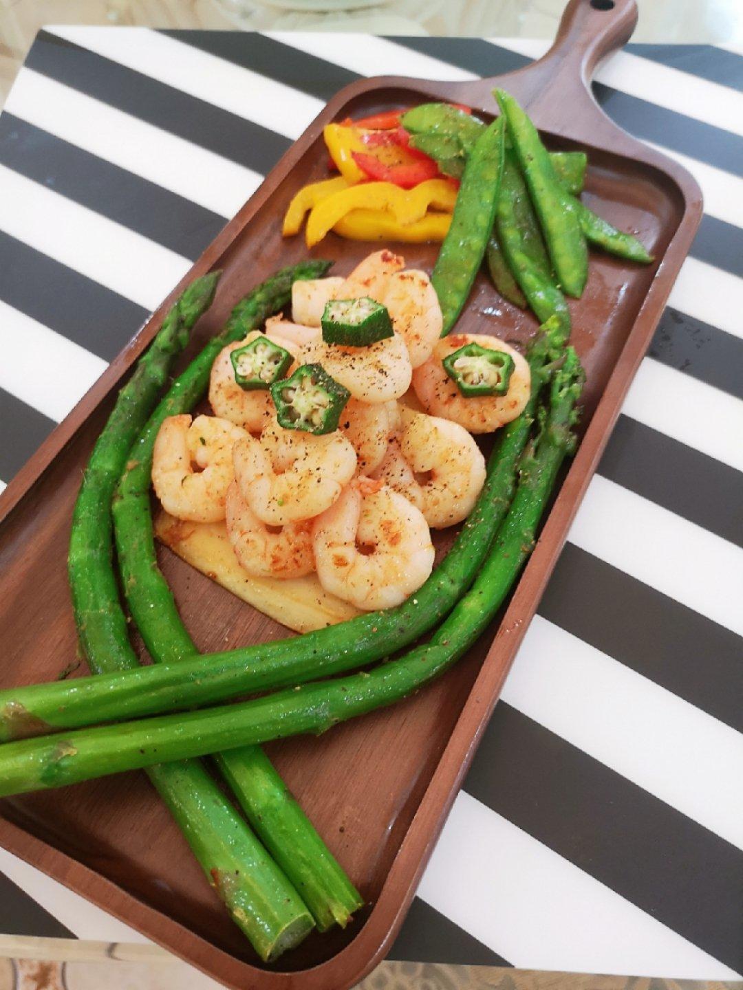 黑椒杏鲍菇虾仁