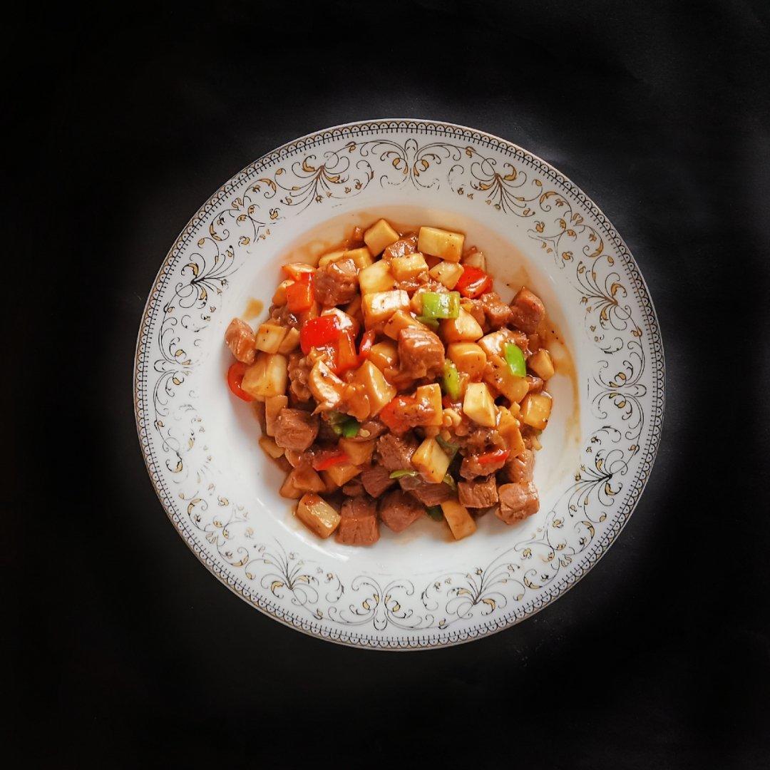 家常菜~杏鲍菇烧牛肉粒