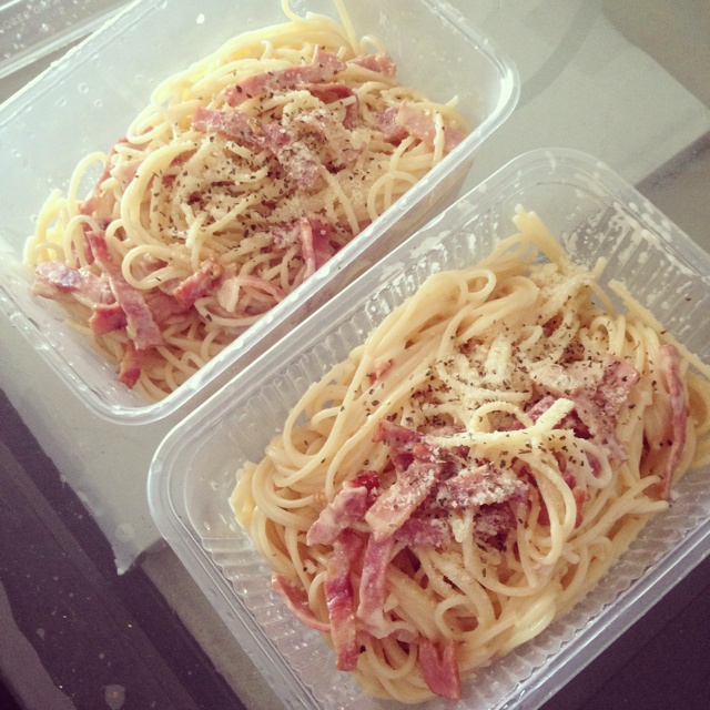 白蘑菇奶油培根意面