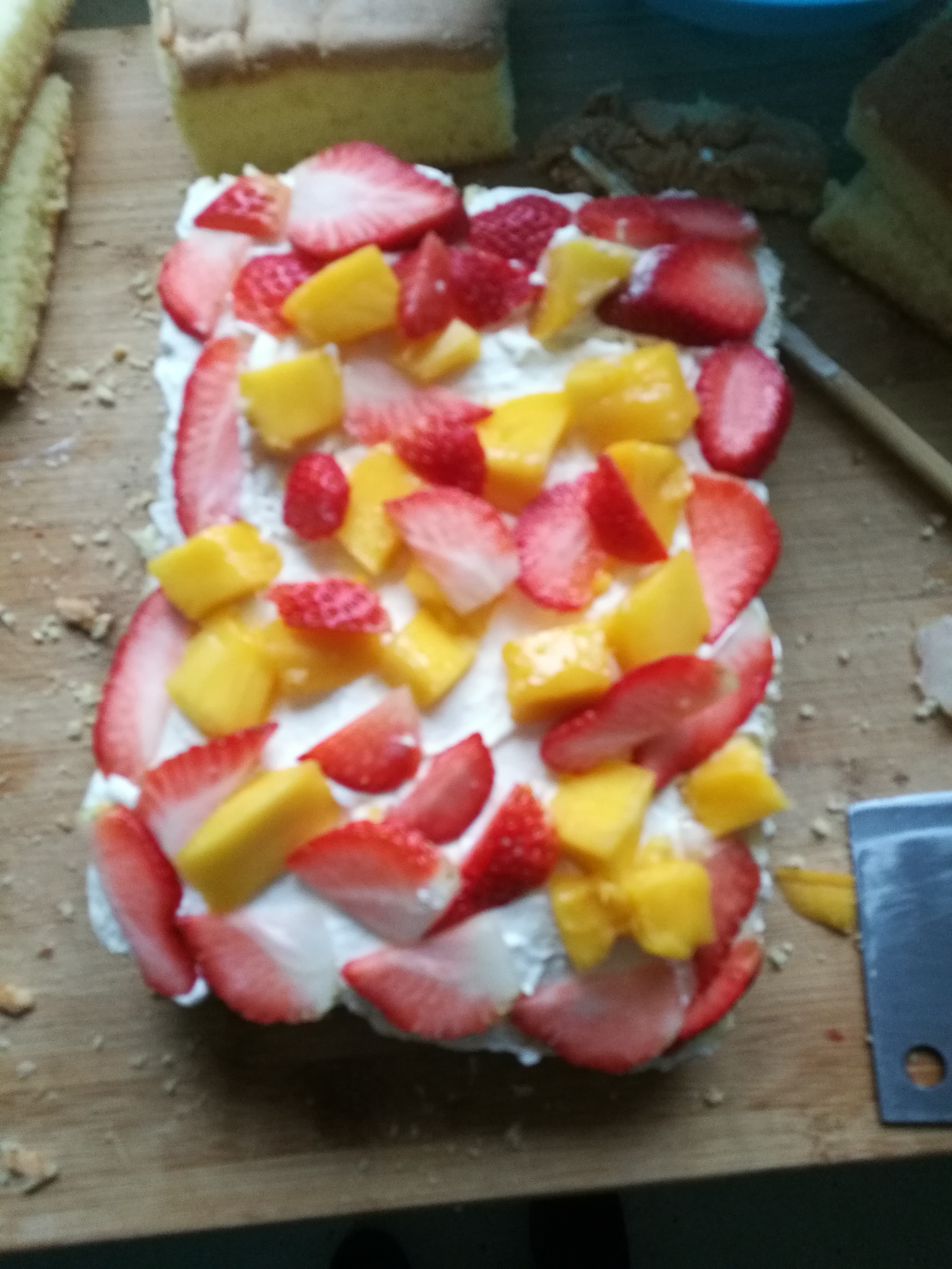 草莓芒果水果蛋糕的做法 步骤3