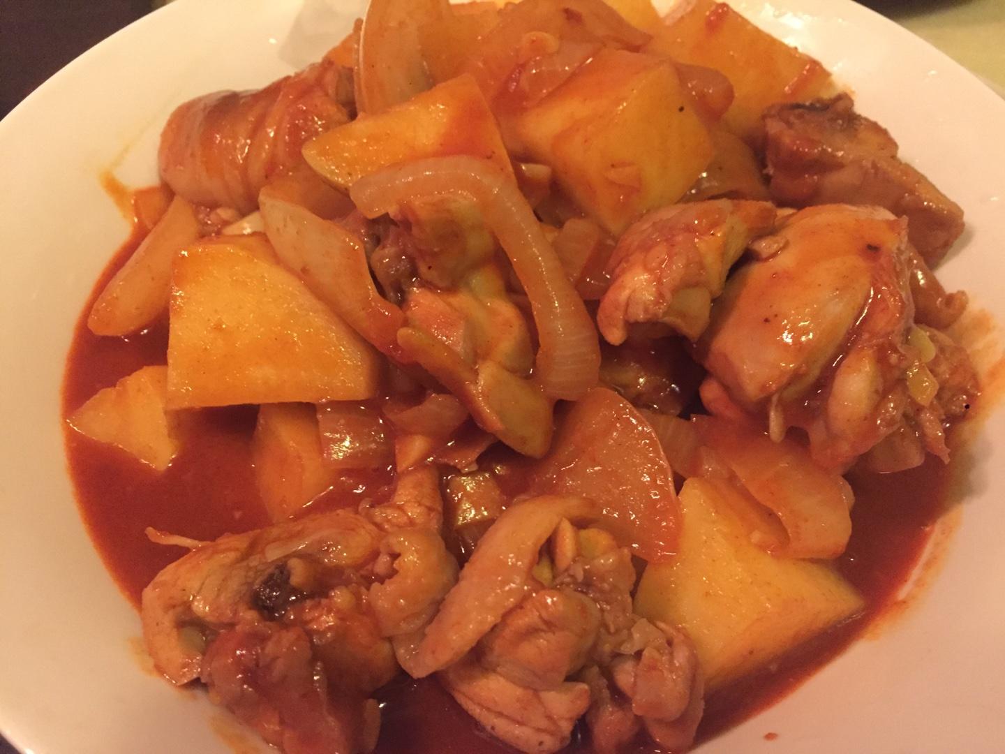 韩式辣酱焖鸡肉洋葱土豆