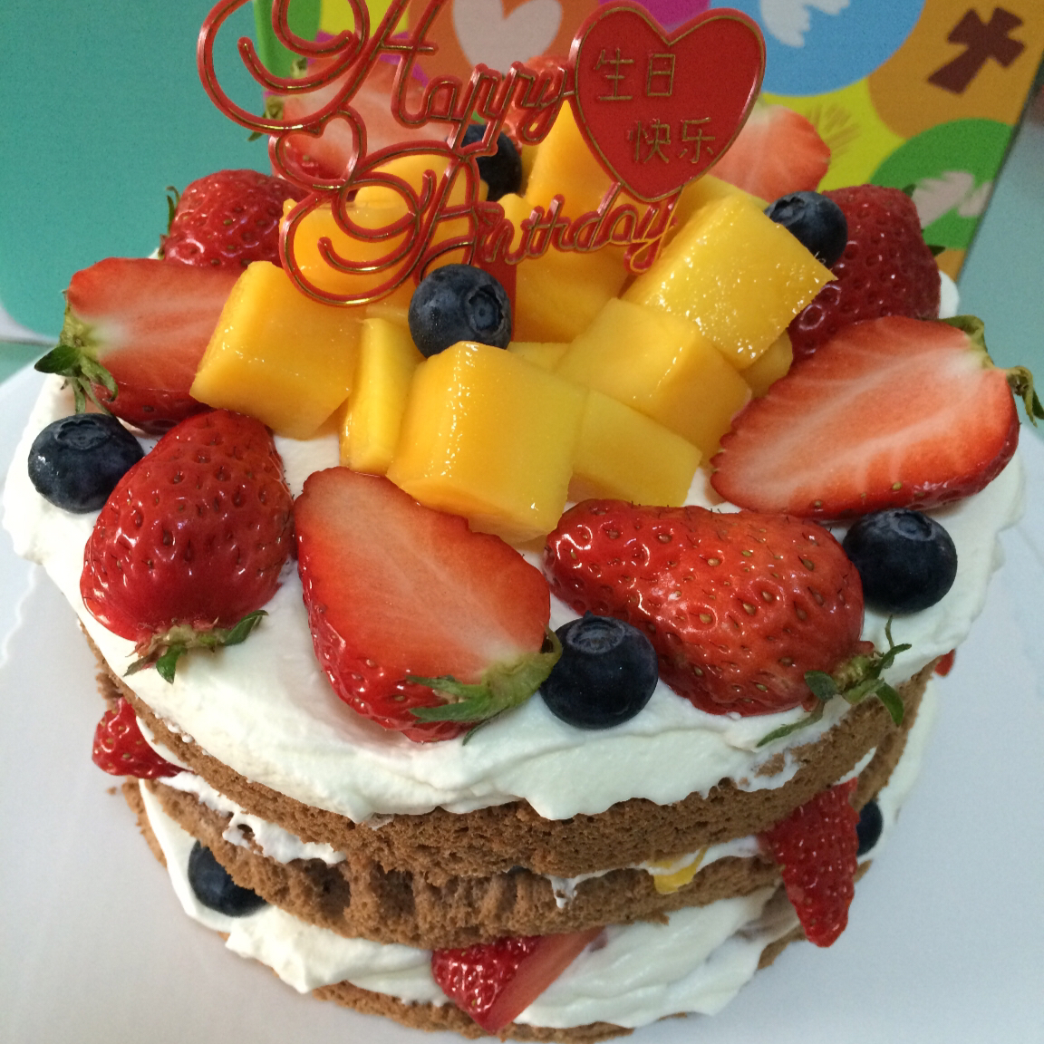 草莓玫瑰裸蛋糕（图文+视频）