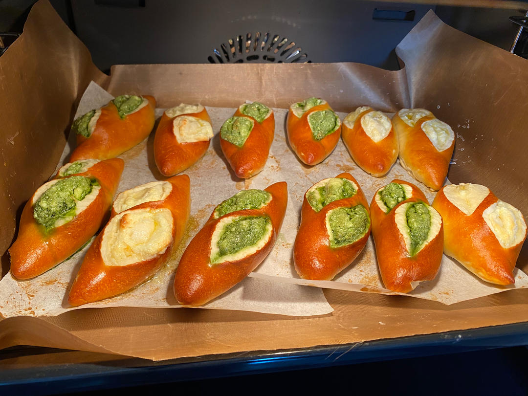 原味（抹茶）2款奶酥馅德式碱水面包｜一次搞定两种口味｜高颜值｜快手｜免手套膜｜免发酵