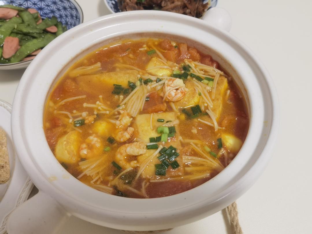 鲜虾豆腐煲