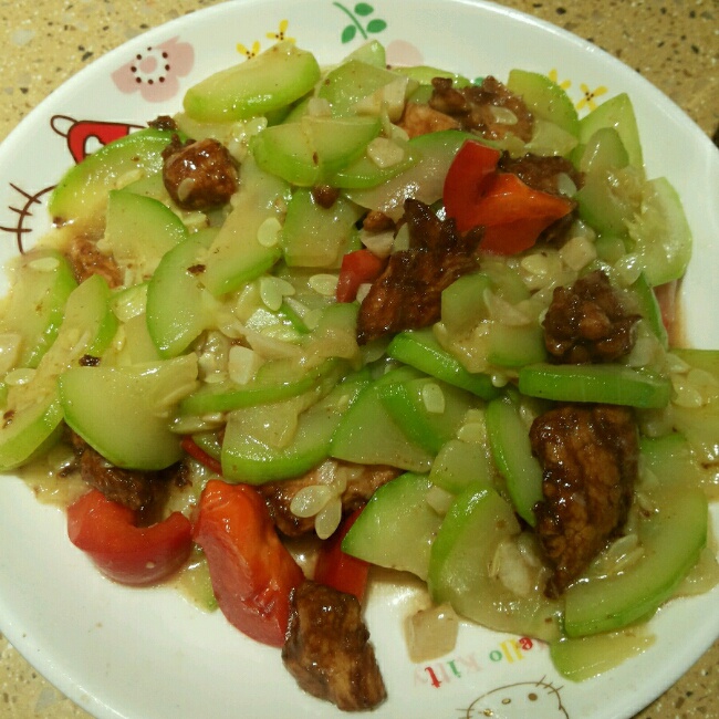 西葫芦炒肉片
