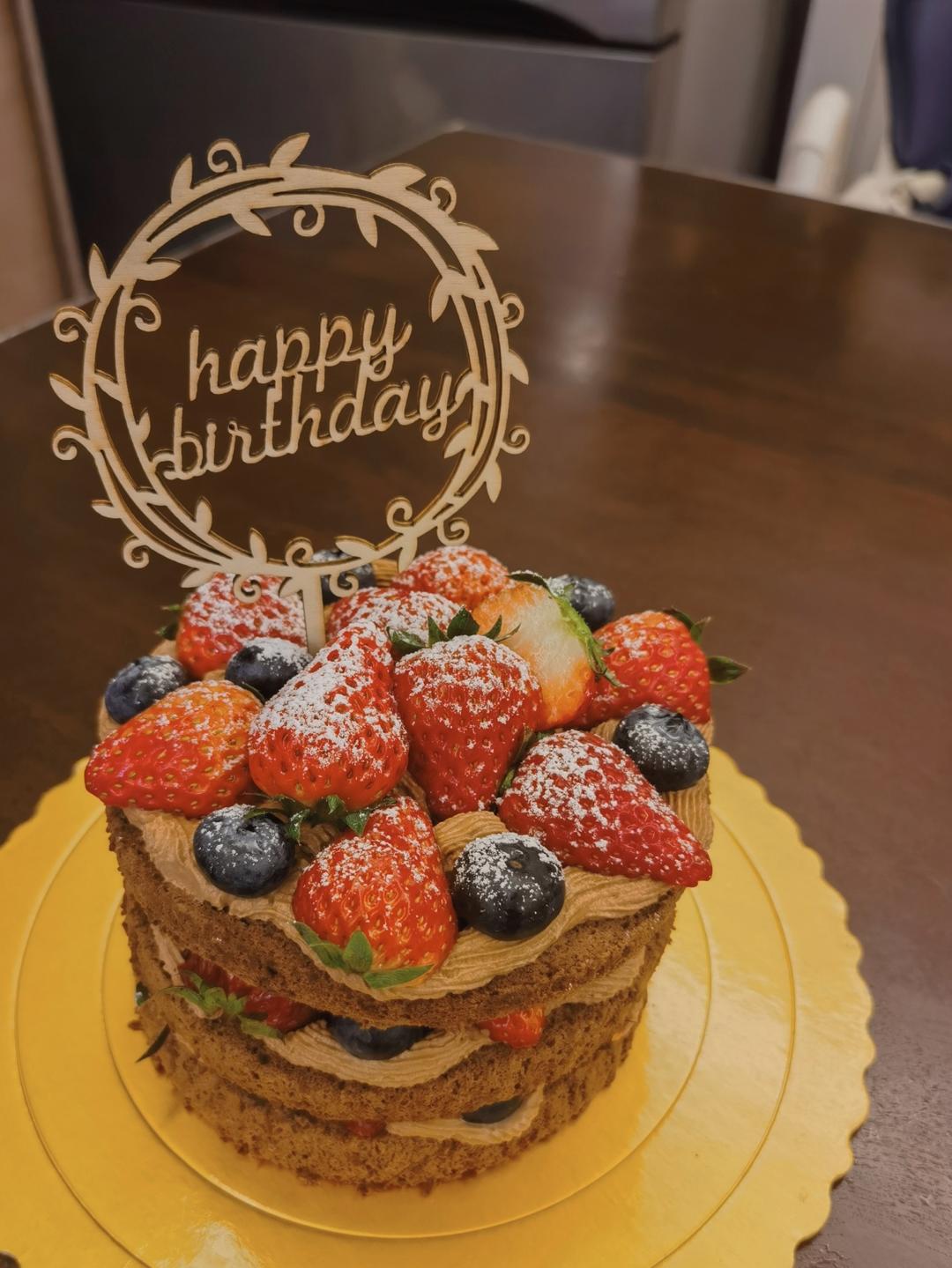 超详细 奶油巧克力生日裸蛋糕