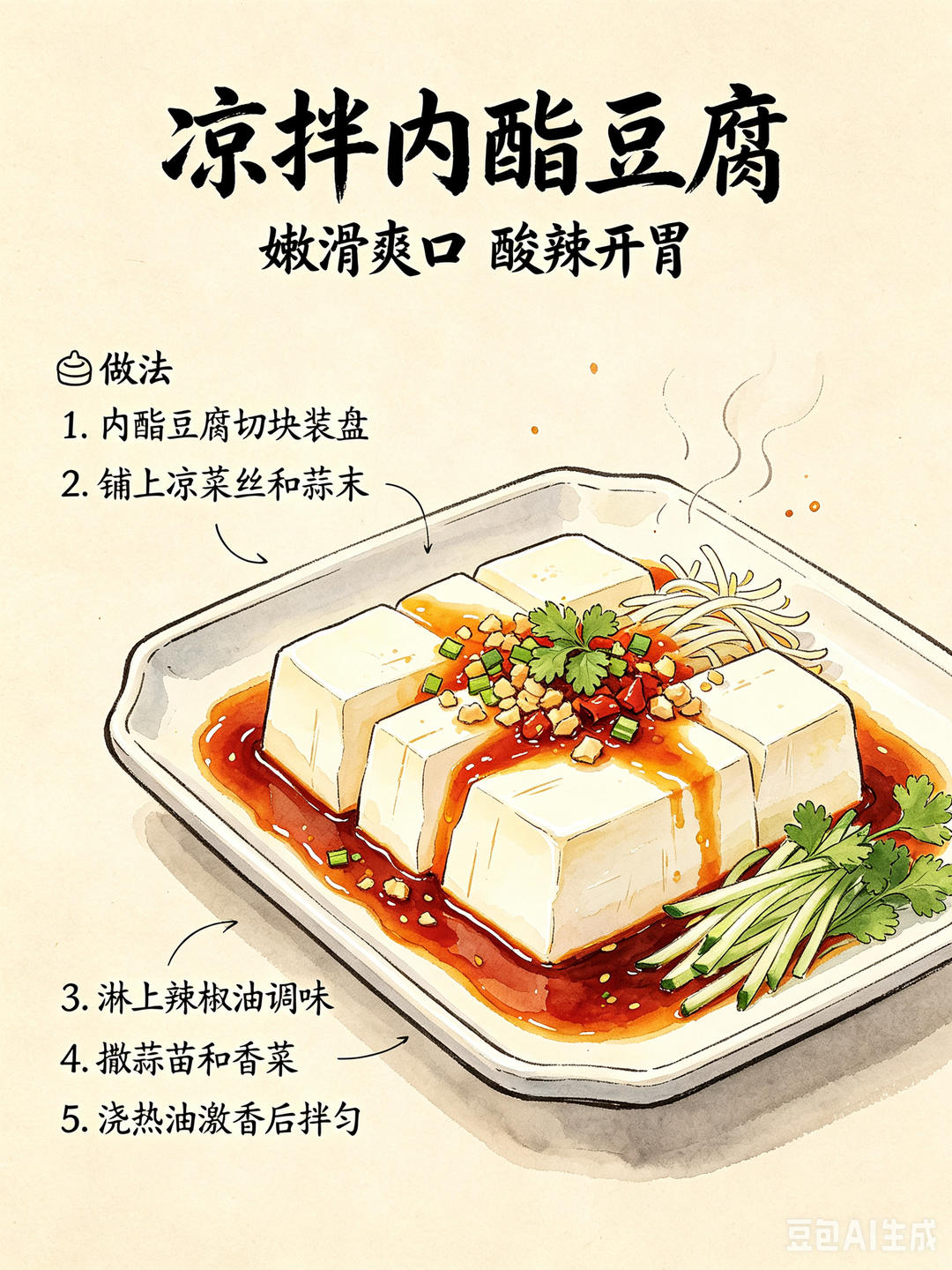 凉拌内酯豆腐