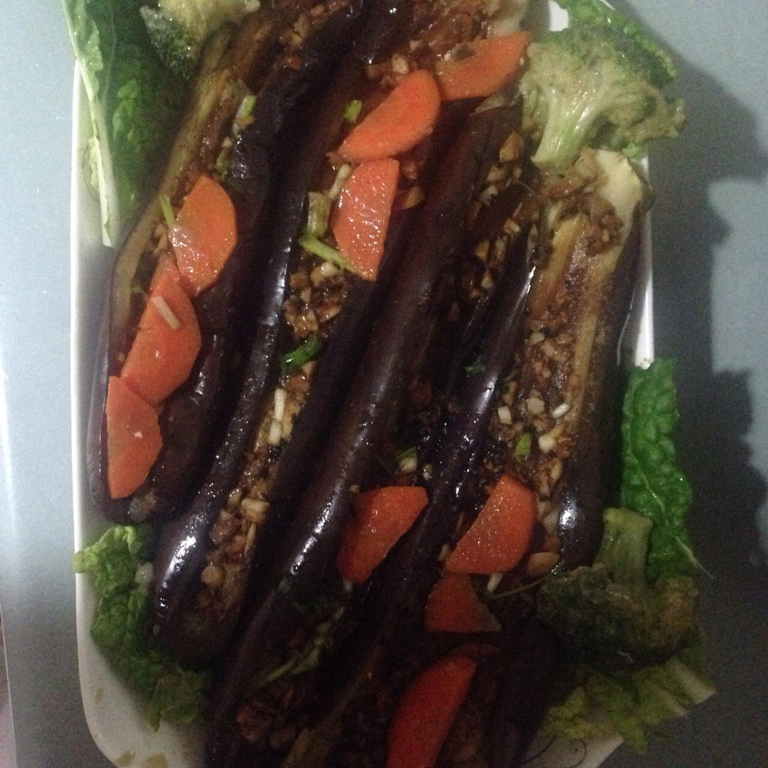 【微波炉烤茄子】