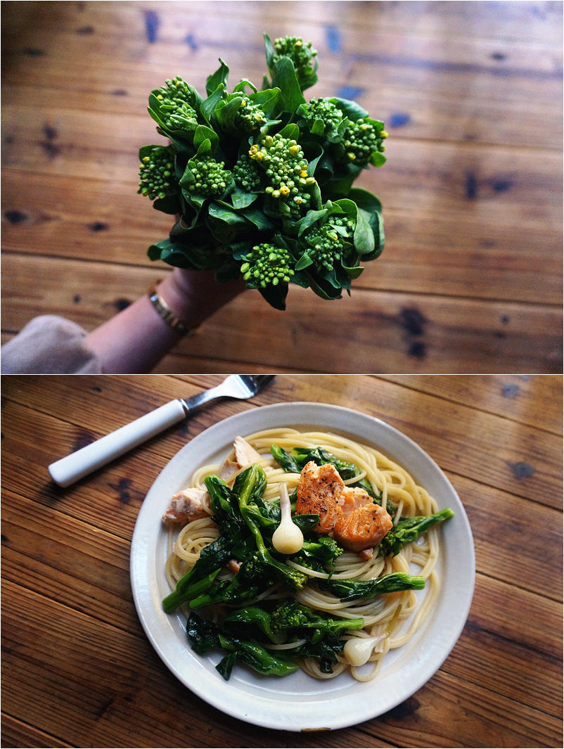 小森林の野蒜炒鲑鱼白菜花意面