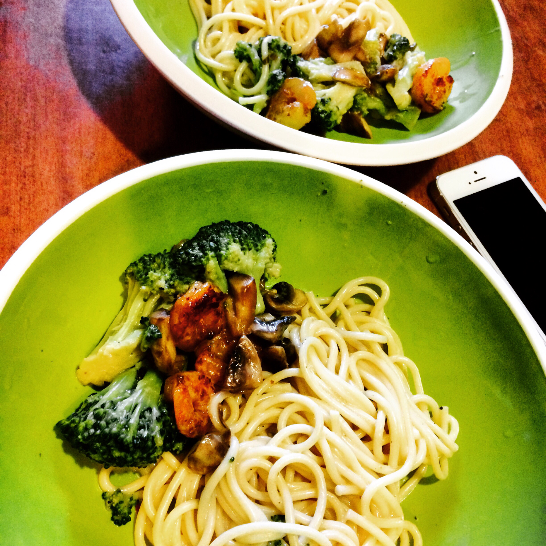 白蘑菇奶油培根意面