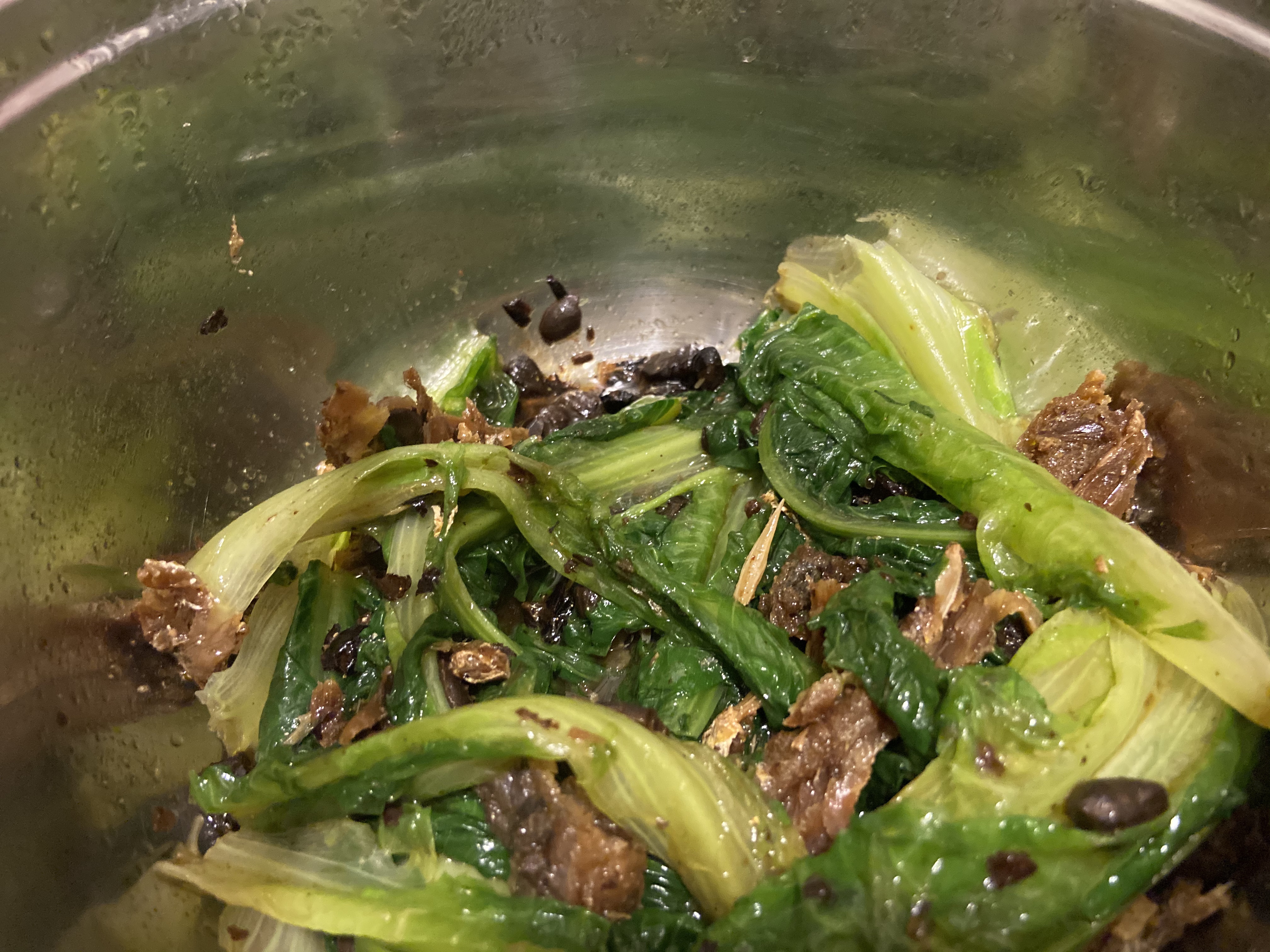 懒人便当菜式1:豆豉鲮鱼油麦菜的做法 步骤2