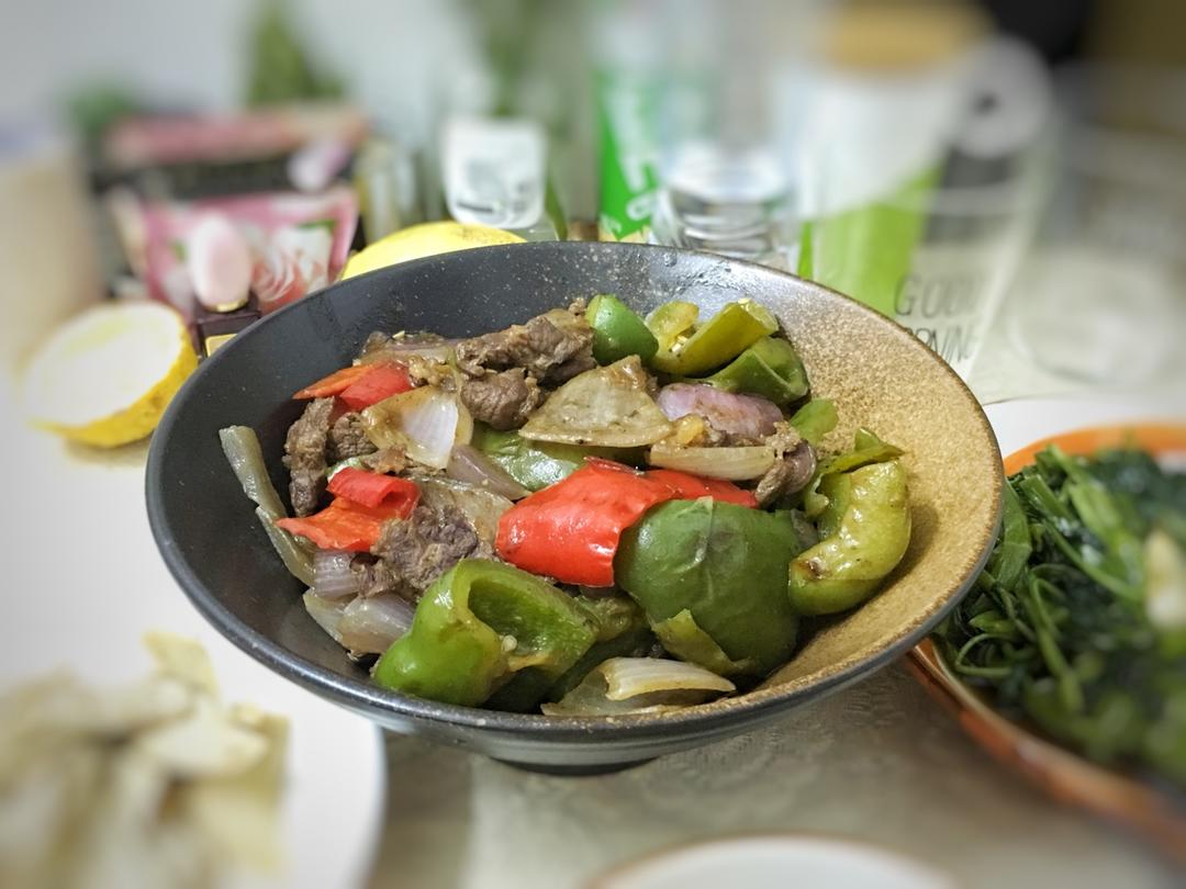 孜然大葱炒牛肉