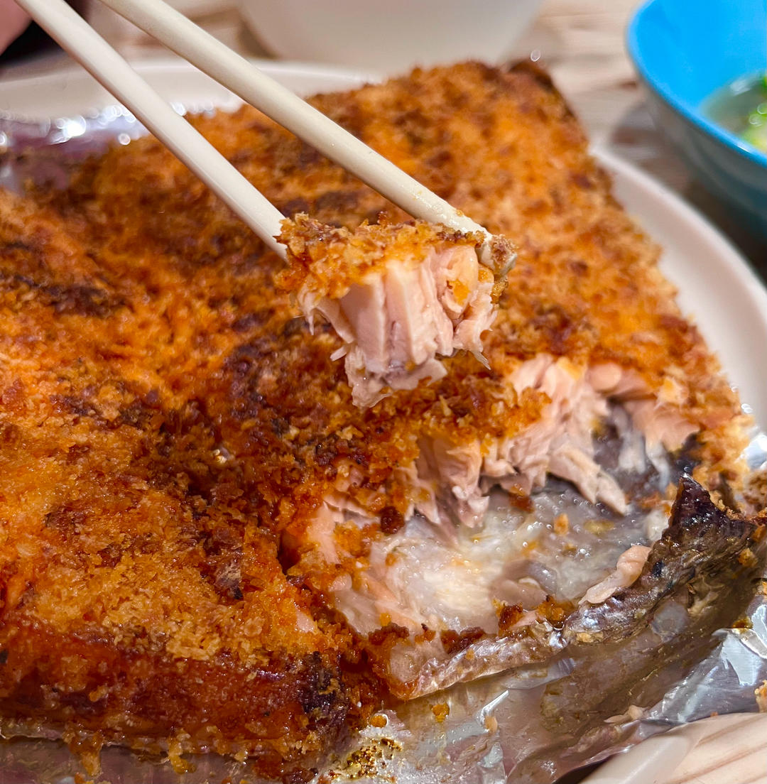 面包糠脆皮三文鱼（空气炸锅版）需缺德舅调料