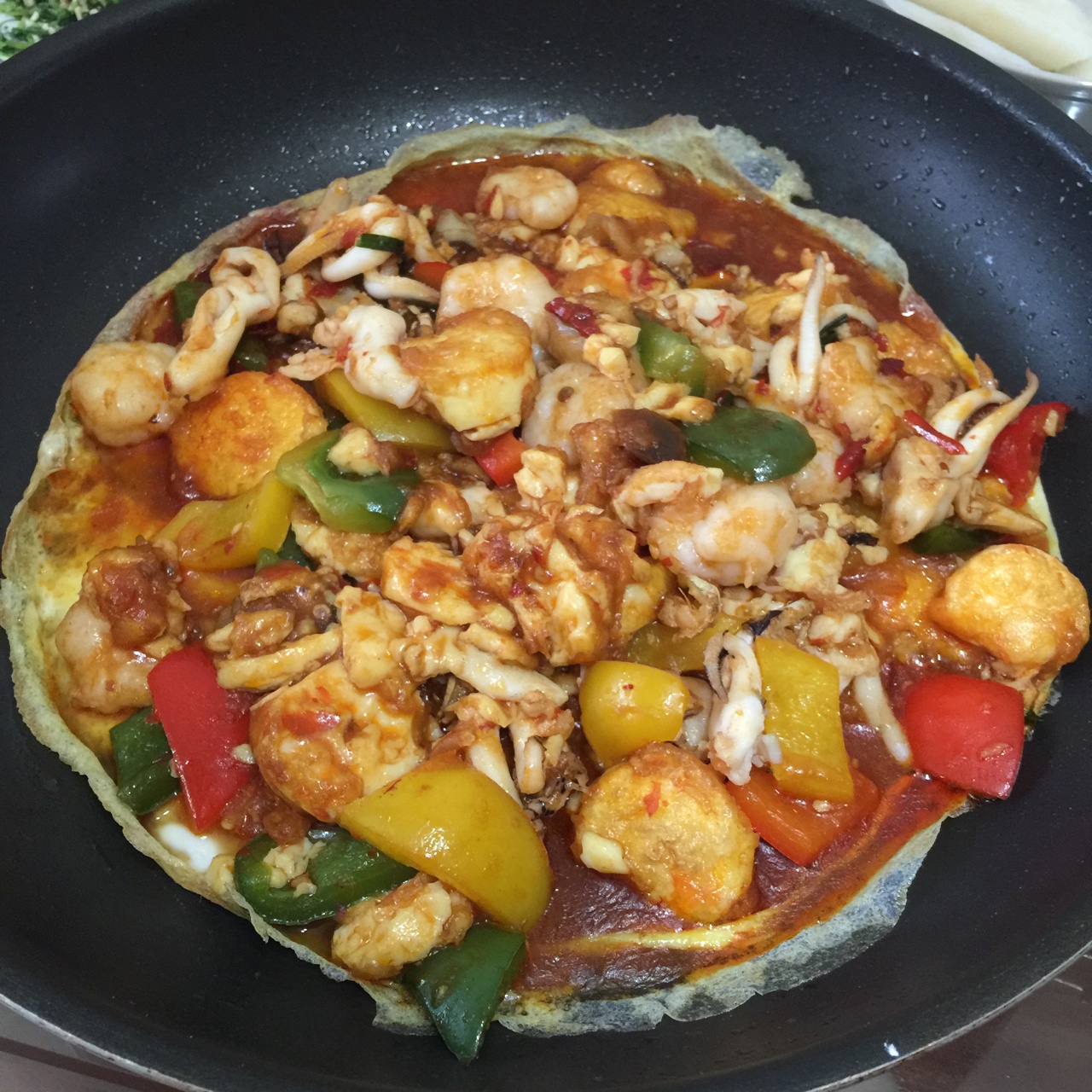 铁板海鲜日本豆腐 Seafood with Japanese Dofu
