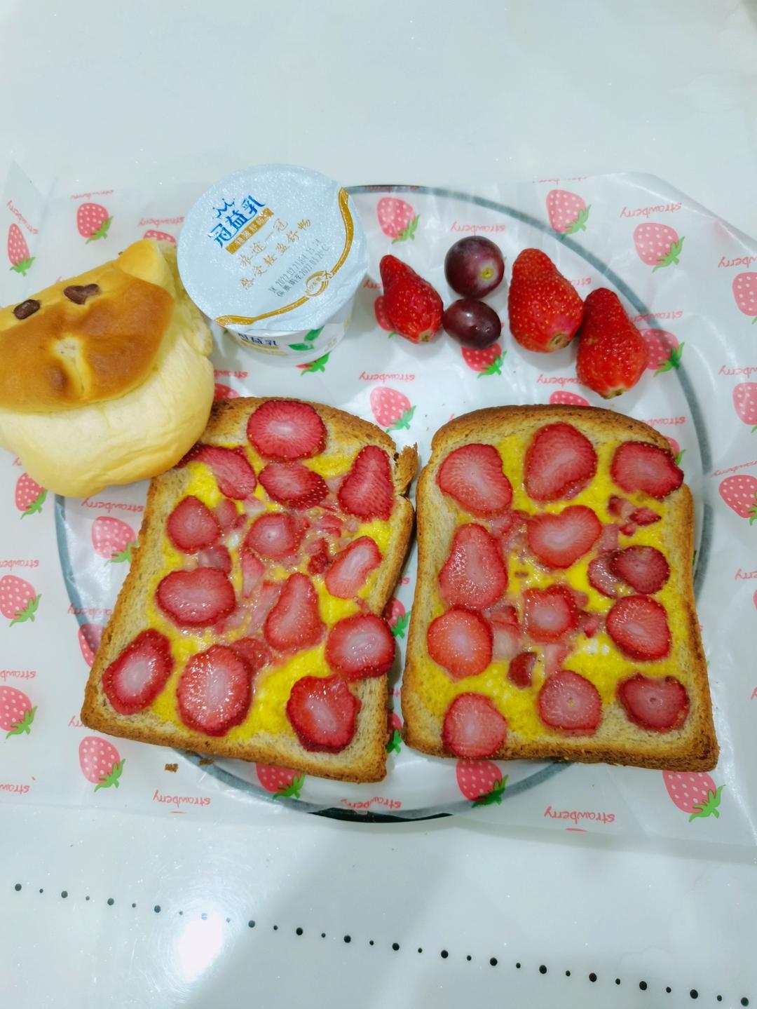 草莓流心脆吐司【宝宝辅食】