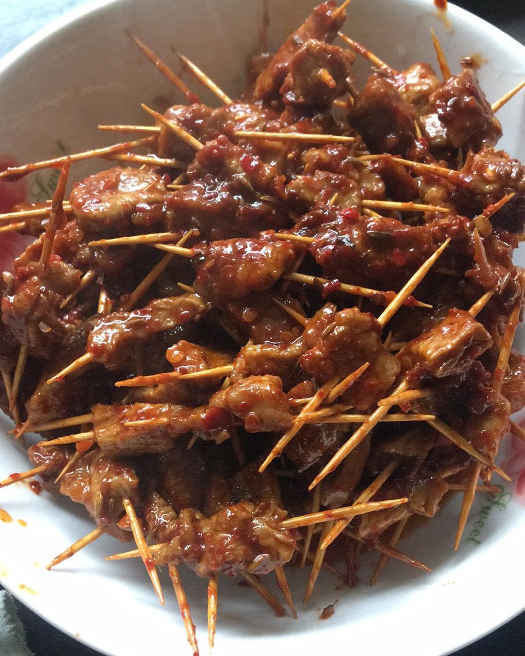小瘦6做的牙签牛肉串湖南口味