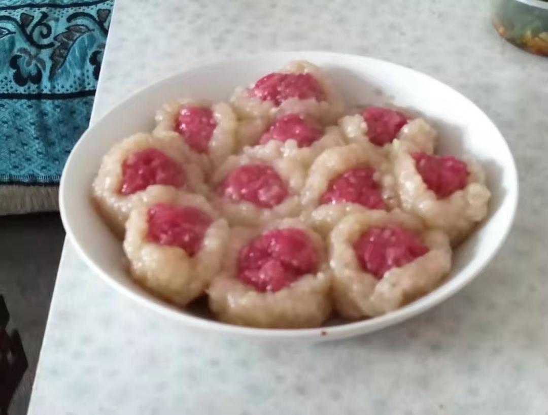 夹心丸子:苤蓝夹心里美萝卜(无油素食)的做法