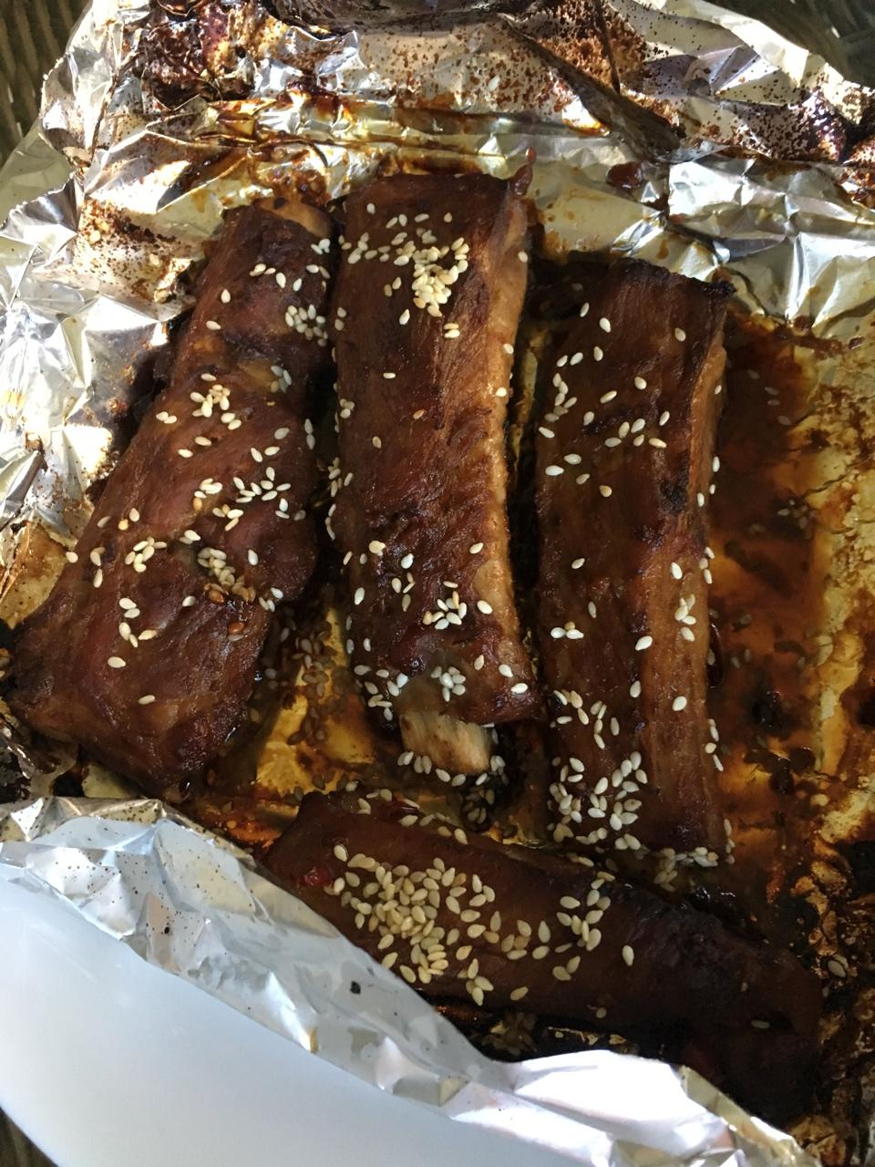 韩式辣酱蒜香烤排骨(肉）