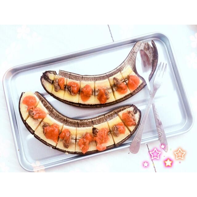 肉桂葡萄干烤香蕉