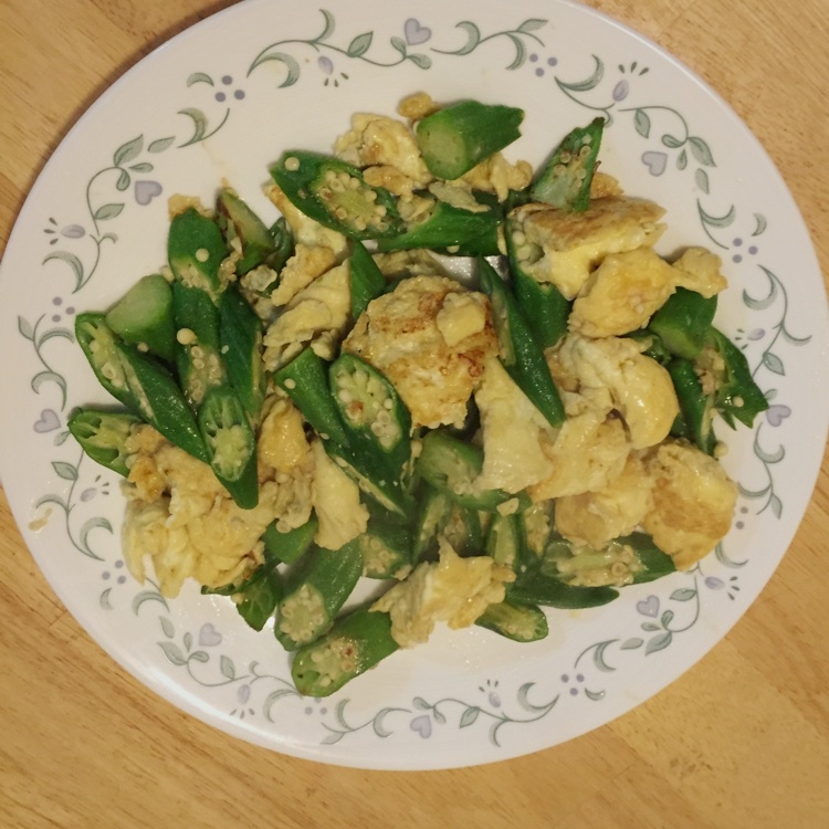 秋葵炒鸡蛋