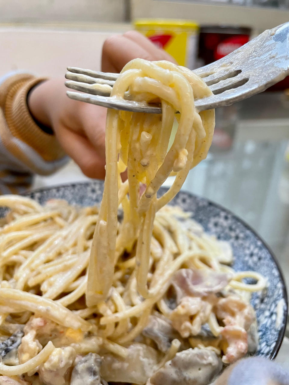 奶油蘑菇培根意大利面