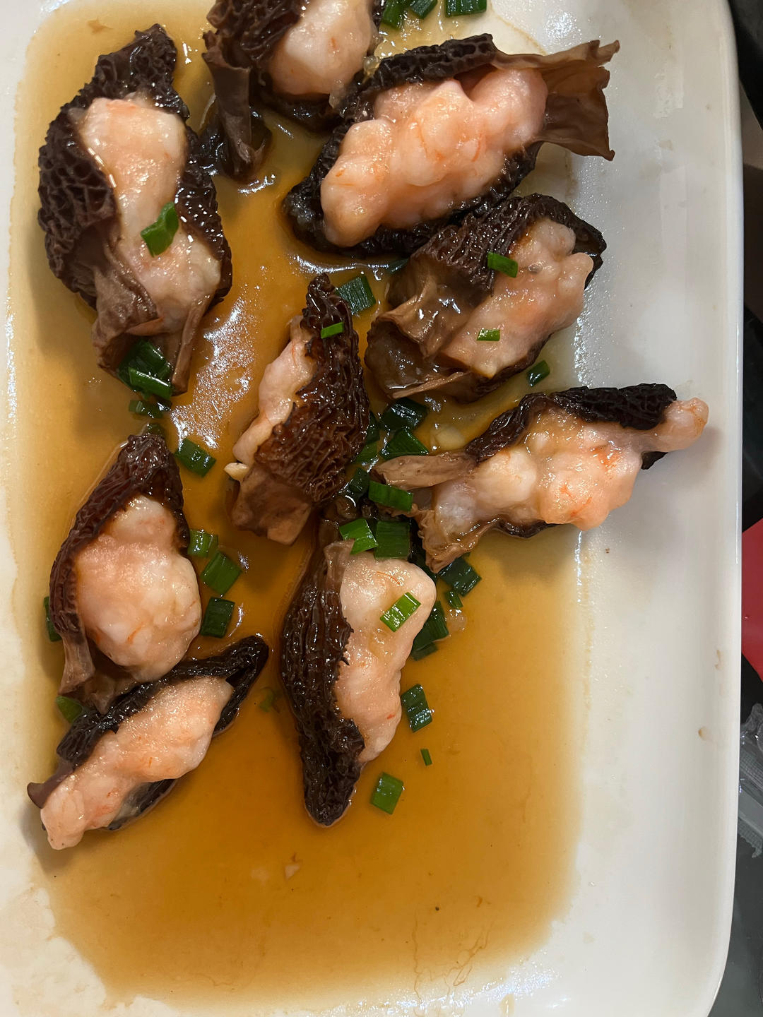 懒人快手养生菜【羊肚菌酿虾滑】