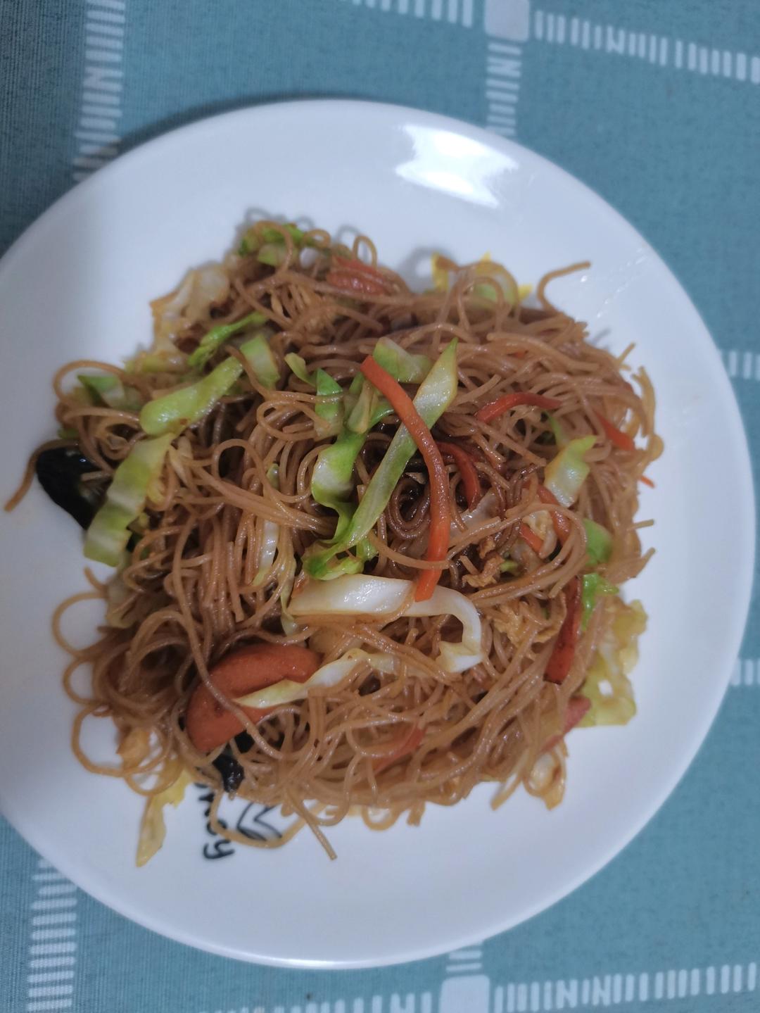 鸡蛋炒米粉，正确泡发干米粉，不碎、不坨、不粘锅、口感Q弹