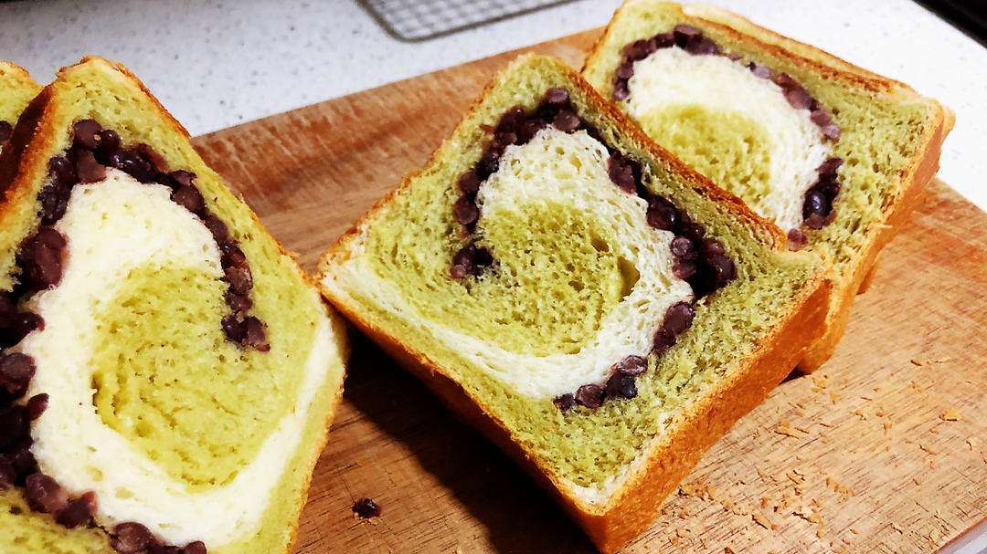 抹茶蜜豆吐司