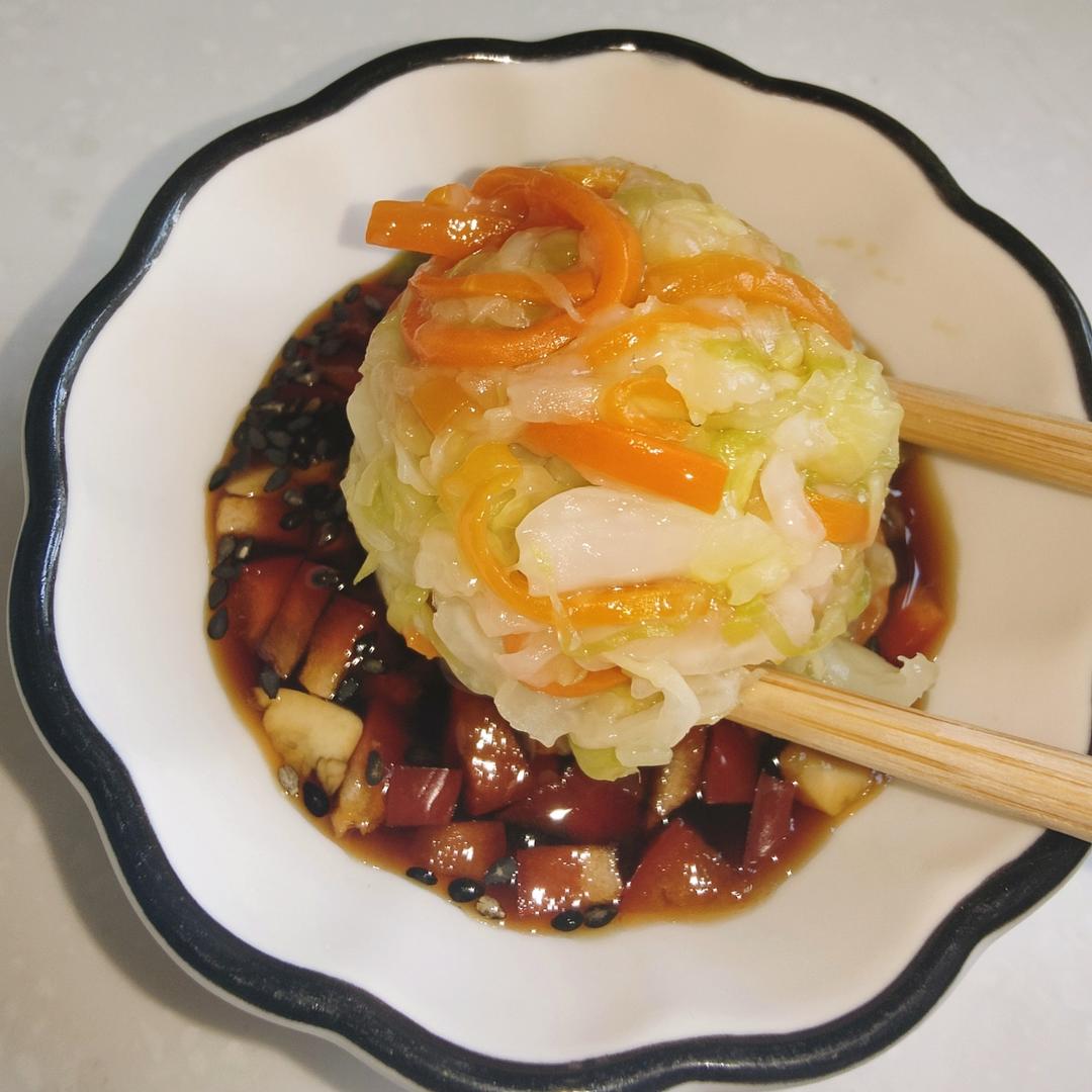 超低卡好吃不胖蒸包菜团子