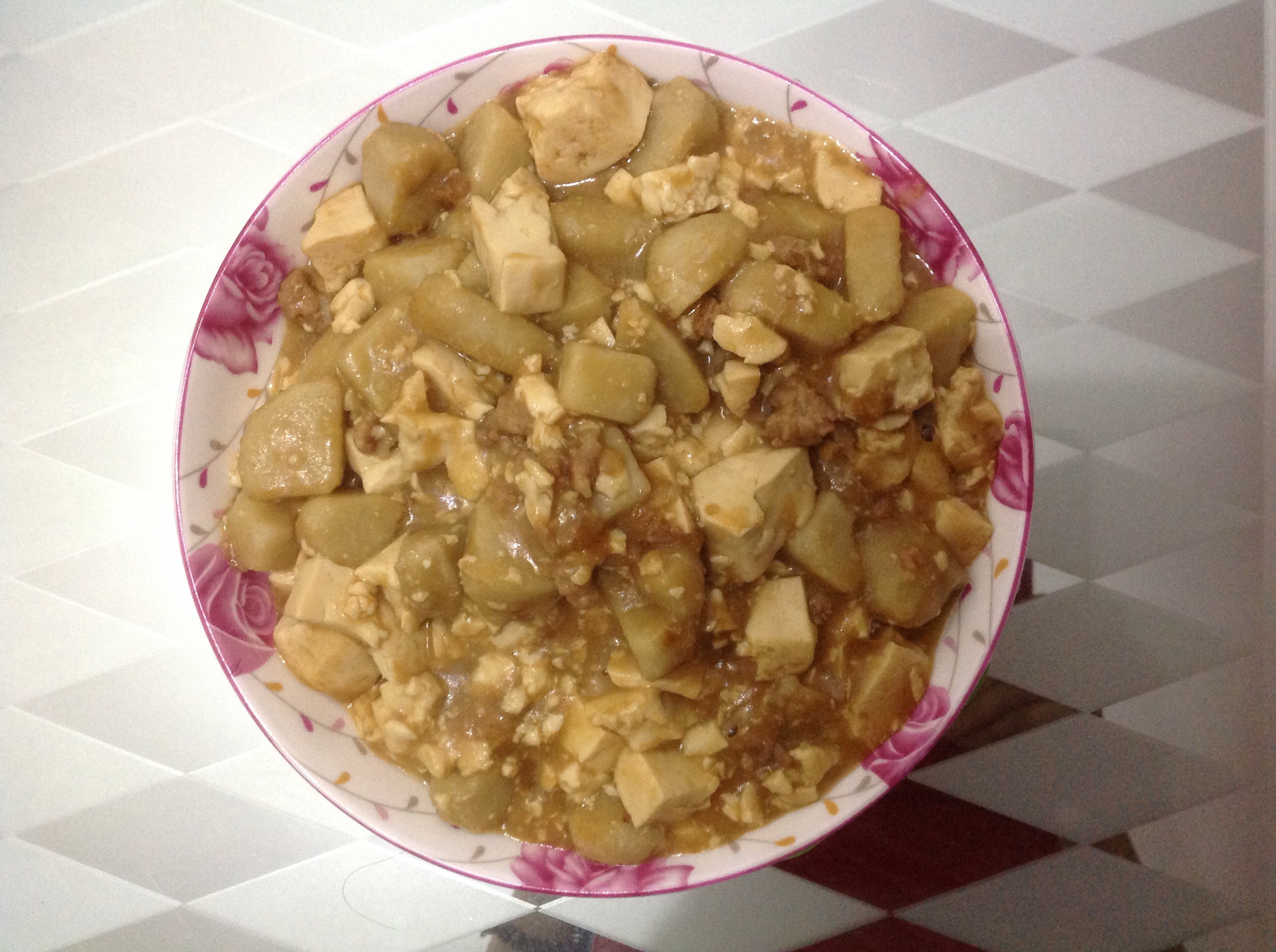 芋艿肉末豆腐羹