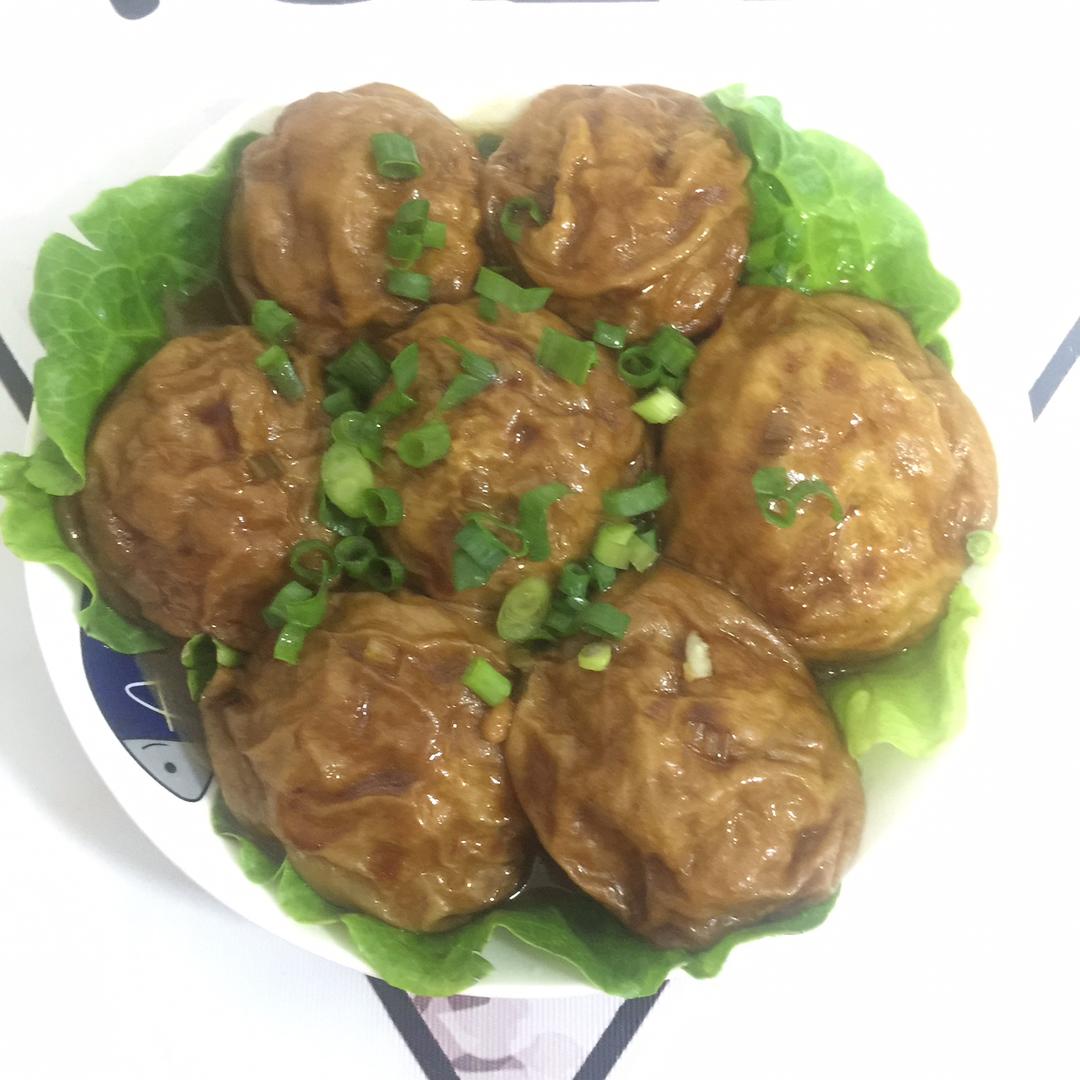 红烧油面筋塞肉