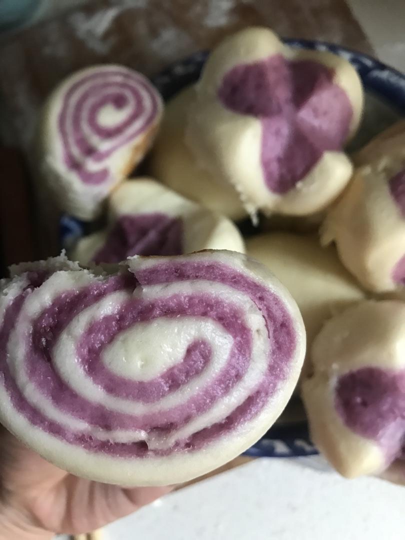 千层紫薯馒头