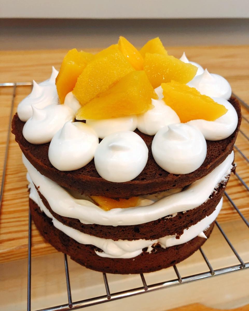 【零失败】不会裱花没关系的水果裸蛋糕 芒果裸蛋糕 完美戚风胚