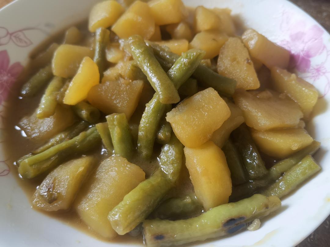 豆角炖土豆极简版💜