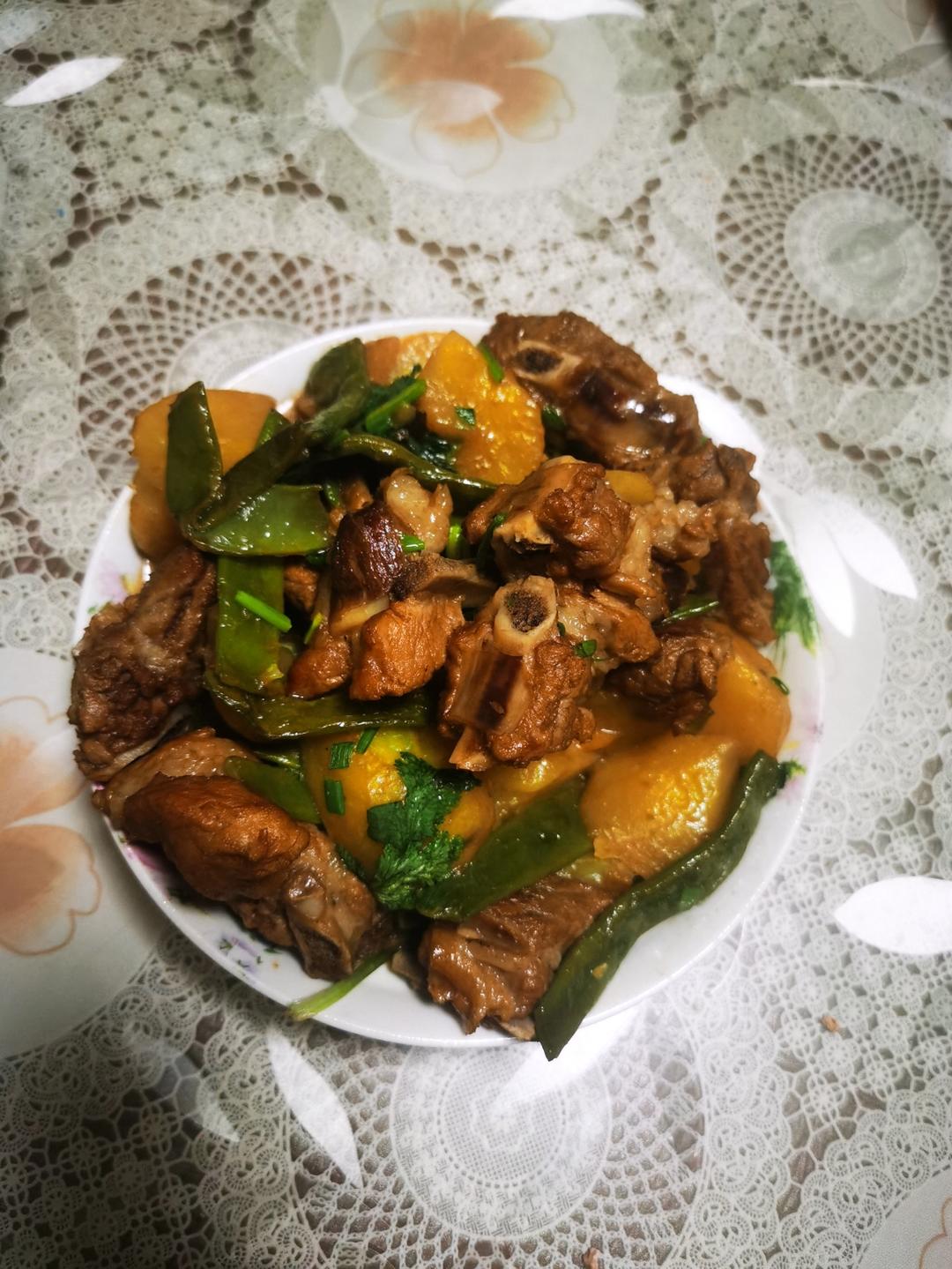 土豆豆角炖排骨