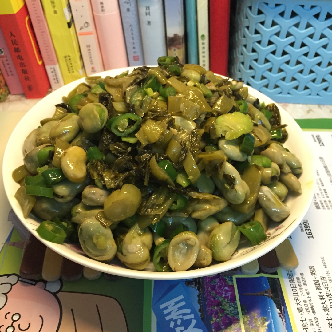蚕豆炒酸菜