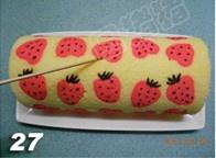 彩绘草莓蛋糕卷的做法 步骤27