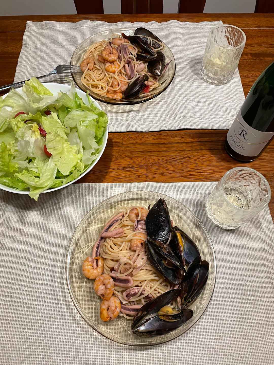 白葡萄酒海鲜意面（Seafood Pasta with White Wine）