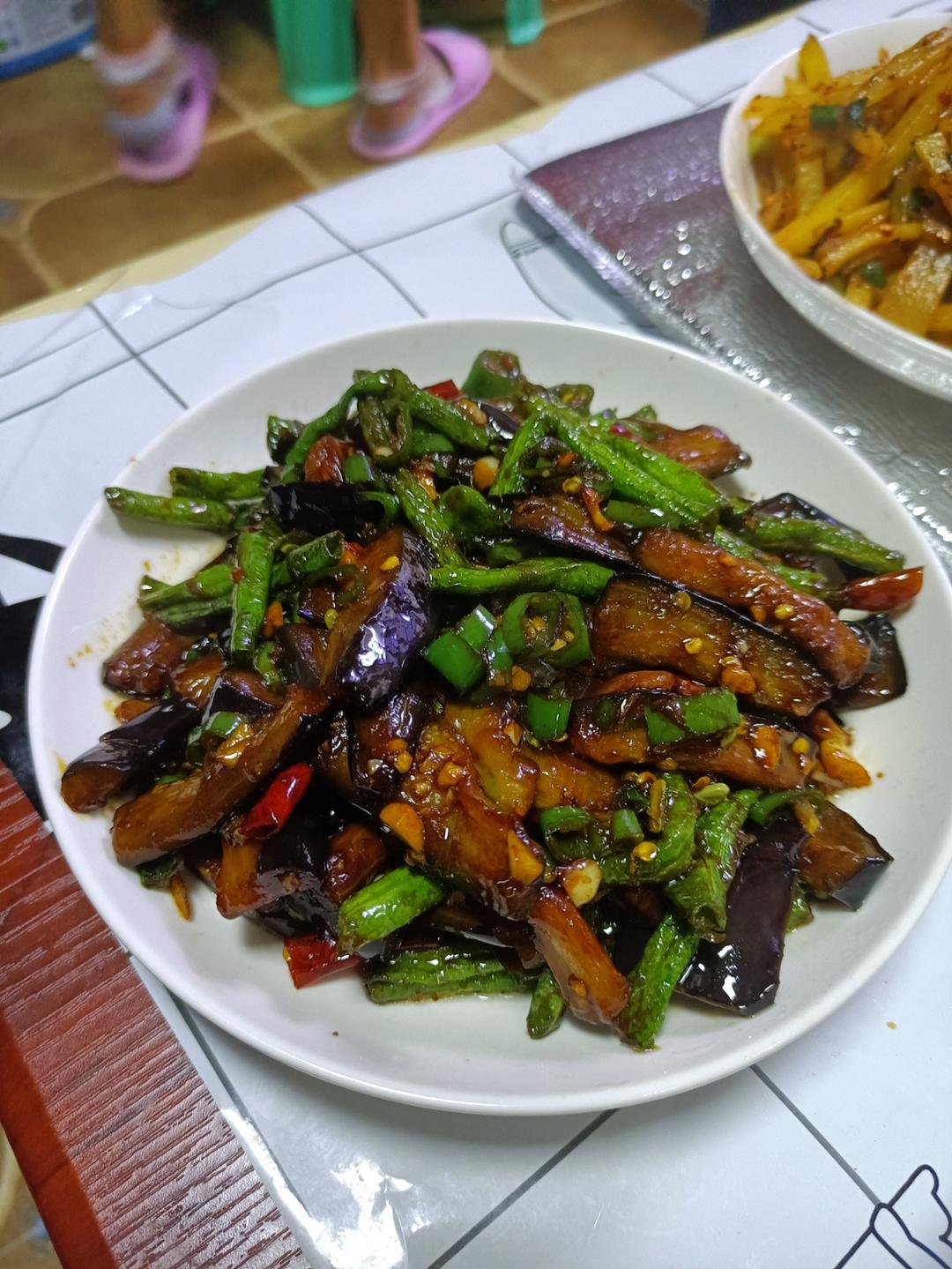 豆角烧茄子
