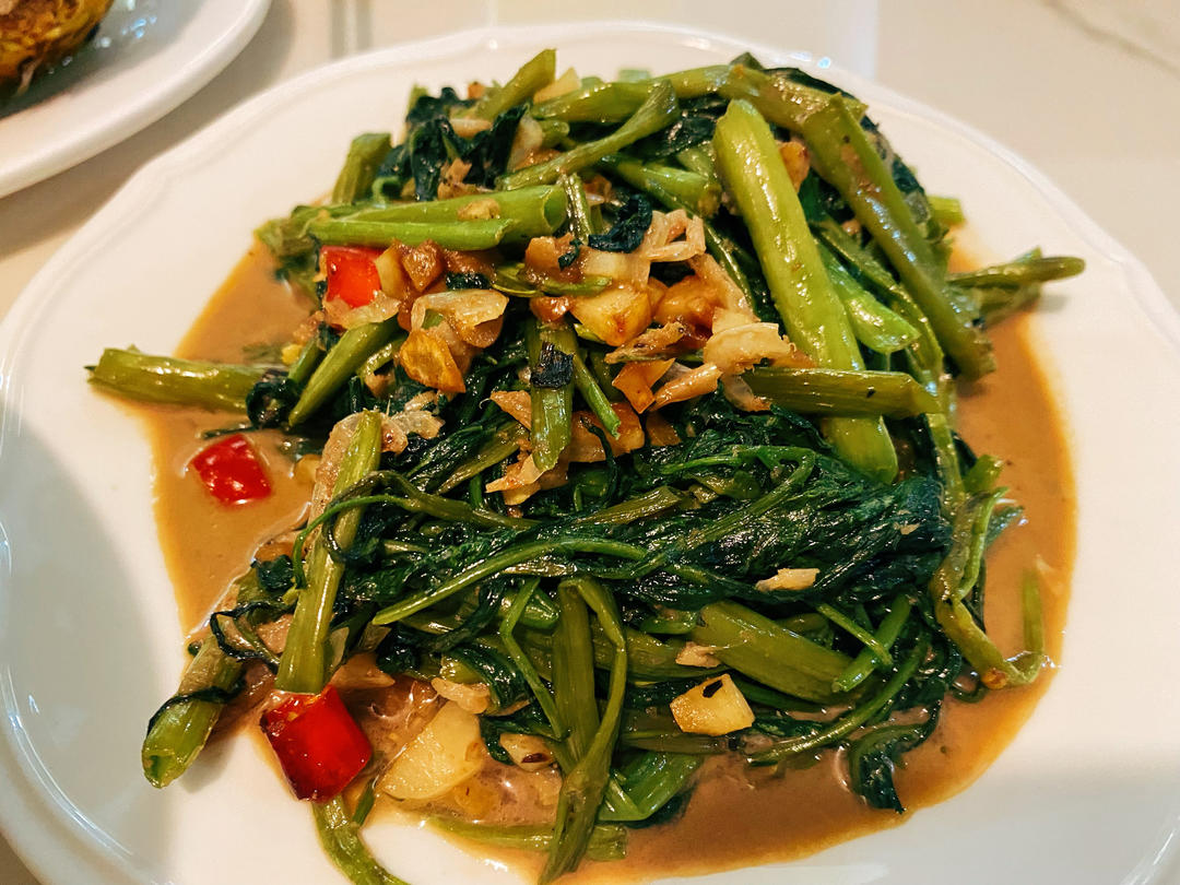 虾酱炒通心菜（虾酱吃法之四）