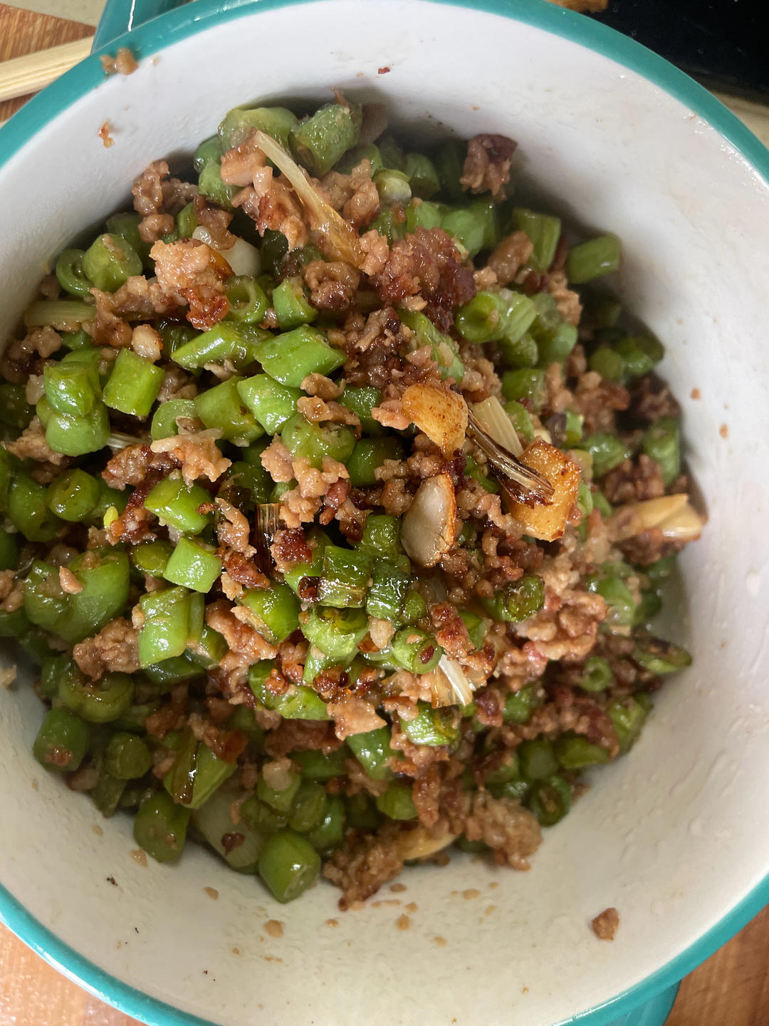 肉沫豆角下饭菜