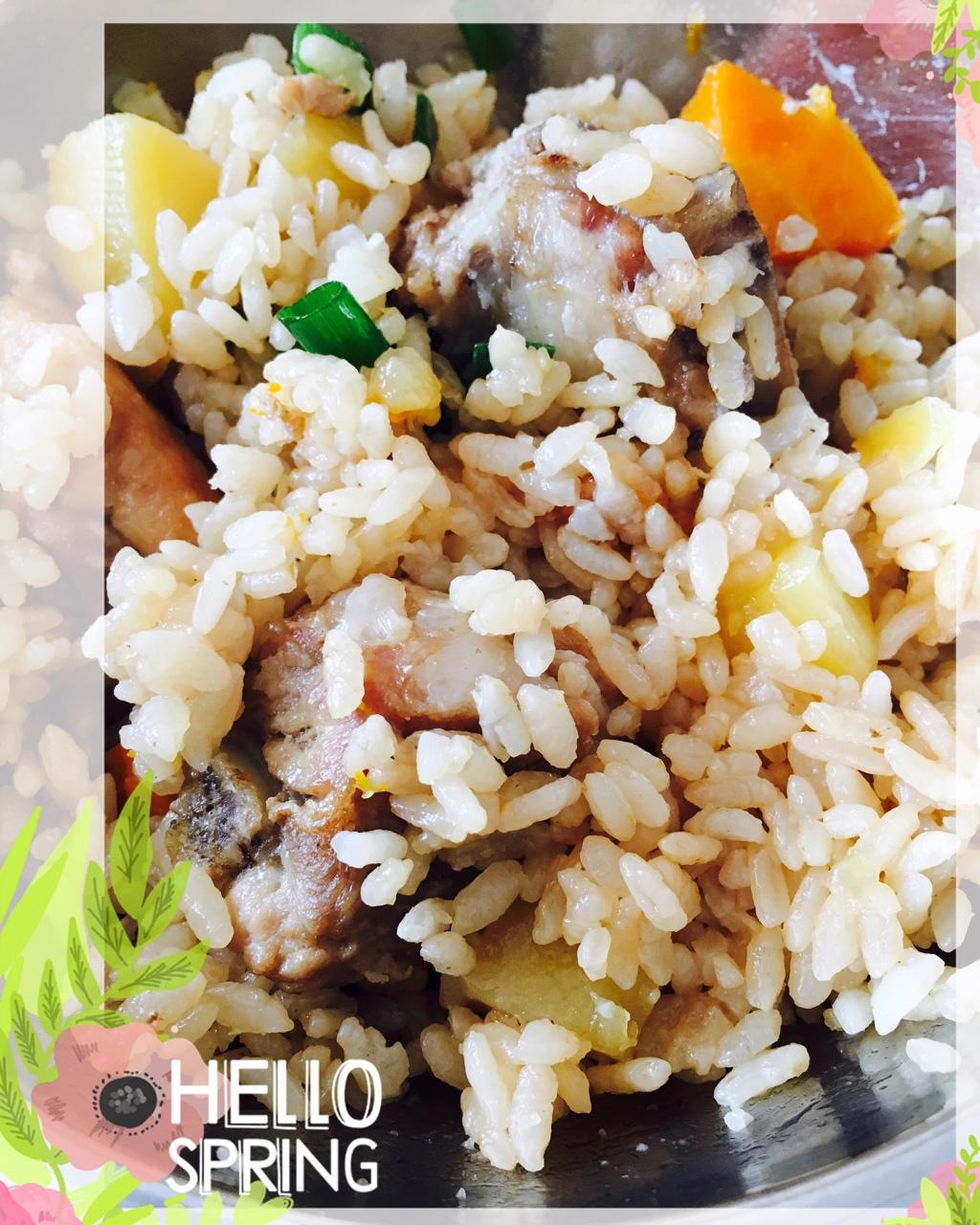 喷香排骨焖饭（爆好吃）