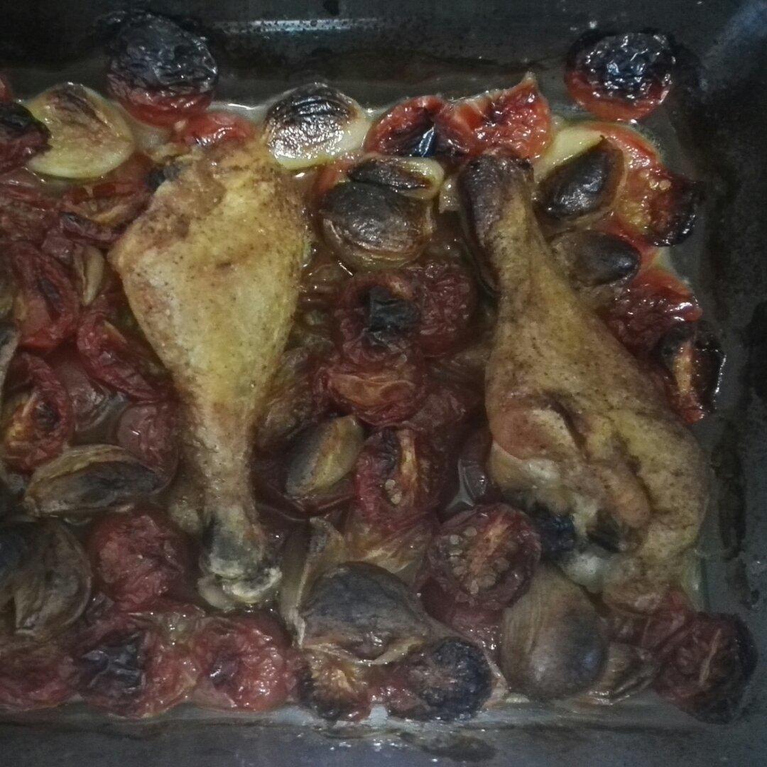 香蒜蕃茄烤鸡腿