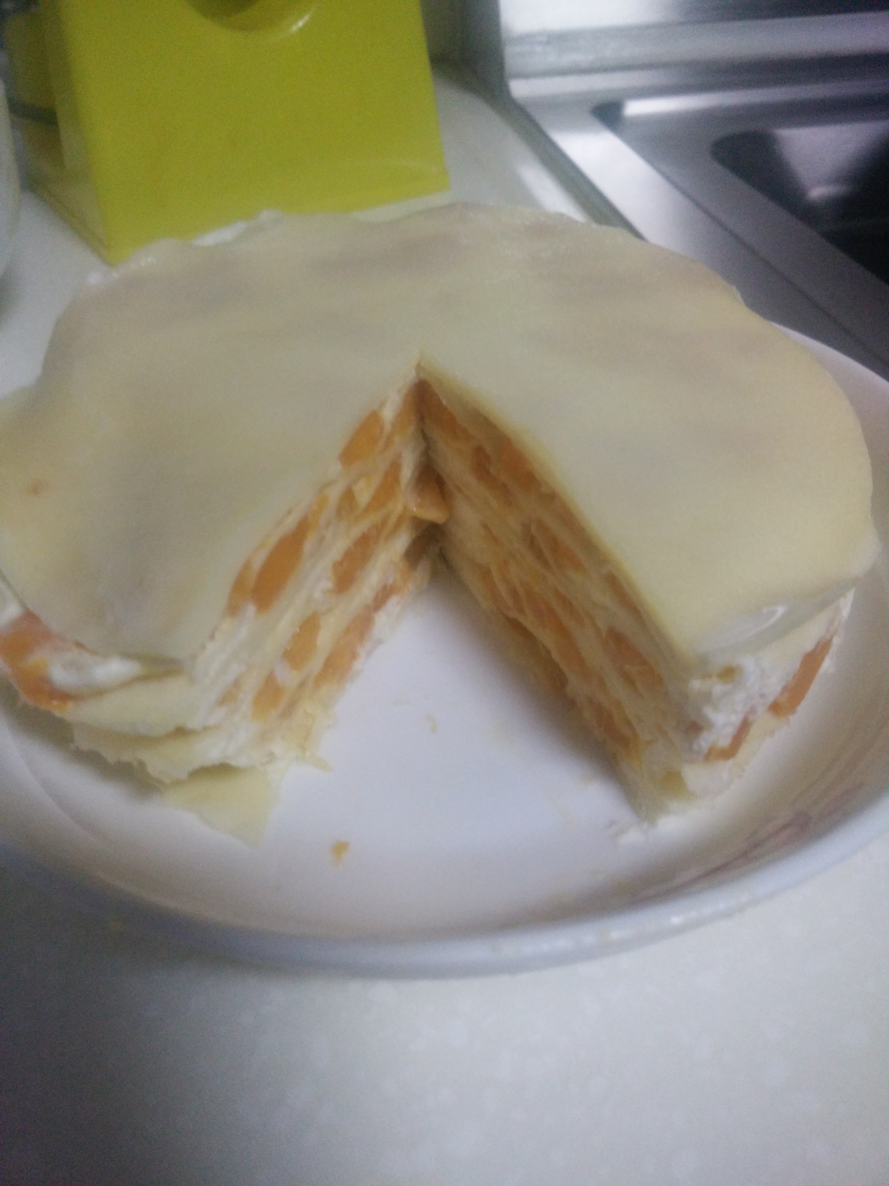 芒果千层蛋糕，100%成功告别煎皮无能