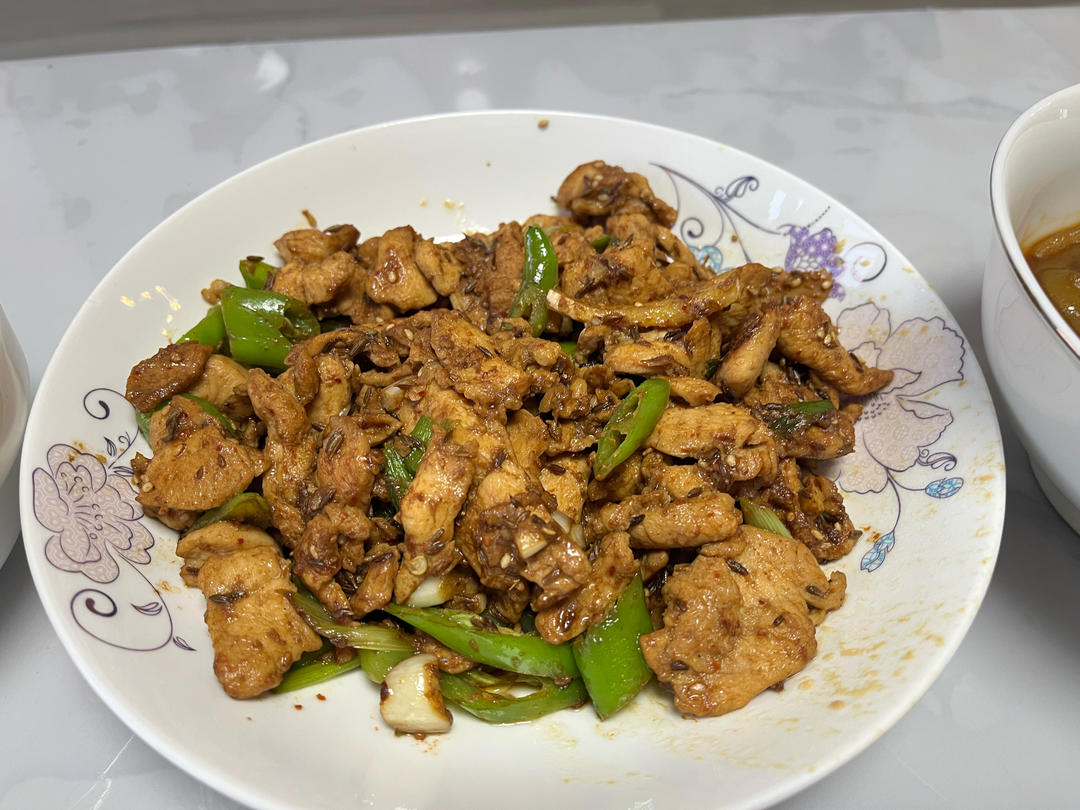 “孜然鸡胸肉”老公最爱荤菜，夹馍或配饭都超香！